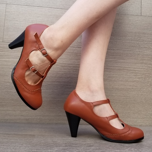 Vintage Style Oxford Heels Rockabilly-A - Picture 2 of 8